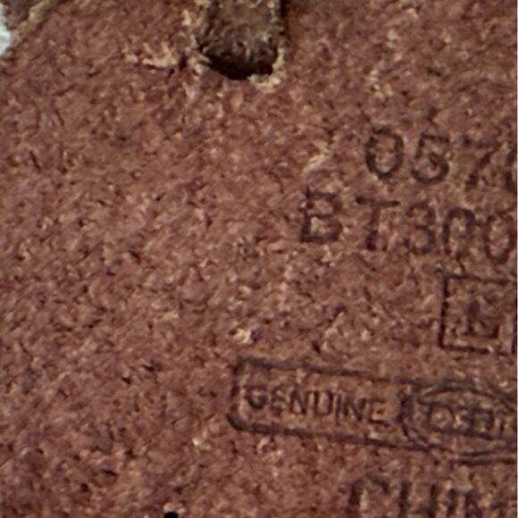 Fossil Dark Brown Leather Concho Western Studded Boho Front Tie Belt L - Picture 4 of 16